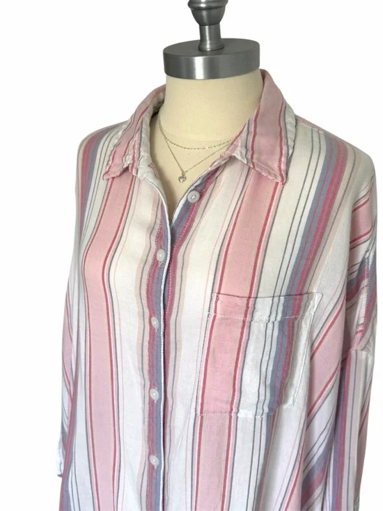 Anthropologie Pilcro & the Letterpress The Bo Boyfriend Buttondown Shirt Sz XS/S - Picture 7 of 15